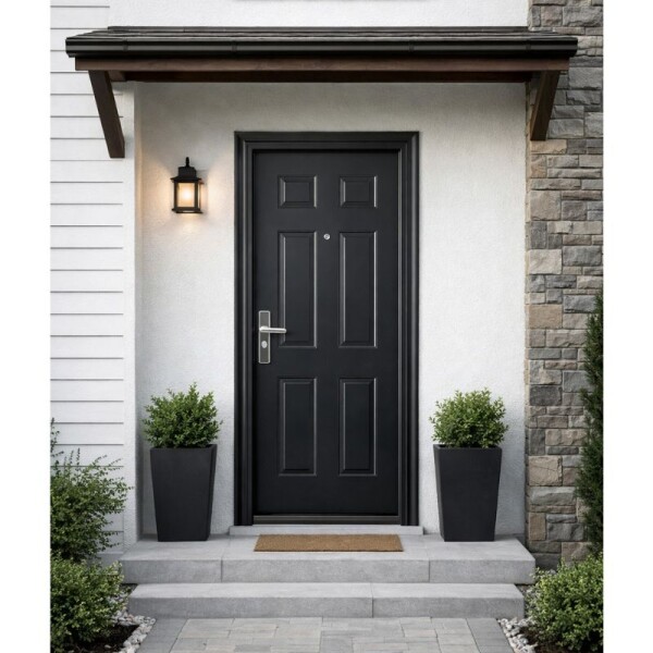 PUERTA SEMI BLINDADA 2.05 X 86 NEGRA 27 KG - DERECHA PUERTA SEMI BLINDADA 2.05 X 86 NEGRA 27 KG - DERECHA