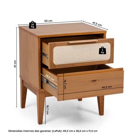 MESA DE LUZ MADERA MARRON PRAGA