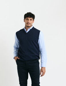470885 CHALECO HARRINGTON LABEL Azul Oscuro