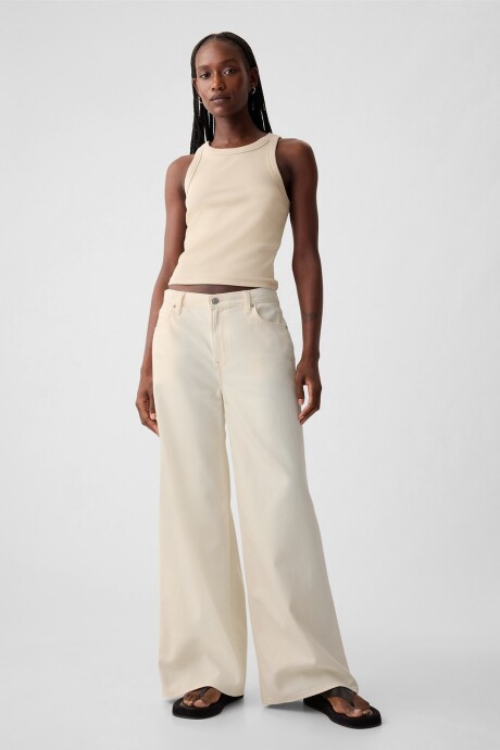 Jean Baggy Mujer Ecru