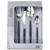 Set de 24 Cubiertos Selecta Osaka Plateado/Negro Set de 24 Cubiertos Selecta Osaka Plateado/Negro