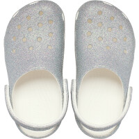Classic Clog Iridescent Glitter Blanco