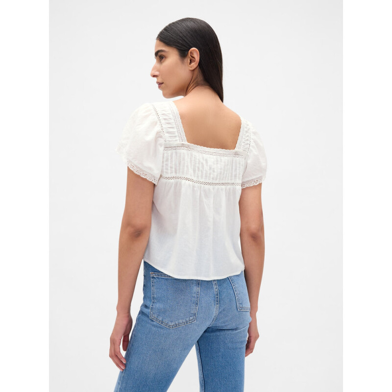 SS LACE INSERT BTN FRONT TOP NEW OFF WHITE