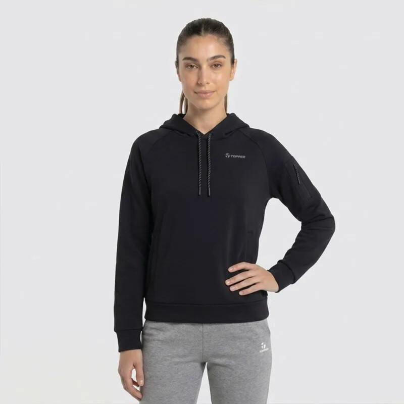 HOODIE POLY FLEECE WMN TRNG NEGRO