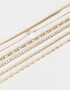 Pulseras Flexibles Sets Multi Cadenas Set De Pulseras Con Strass - Dorado