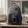 Mochila Trendy Escolar con porta botellas y llavero Gris