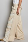 PANTALON CON ENCAJE Natural