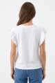 Remera m/c con volados BLANCO