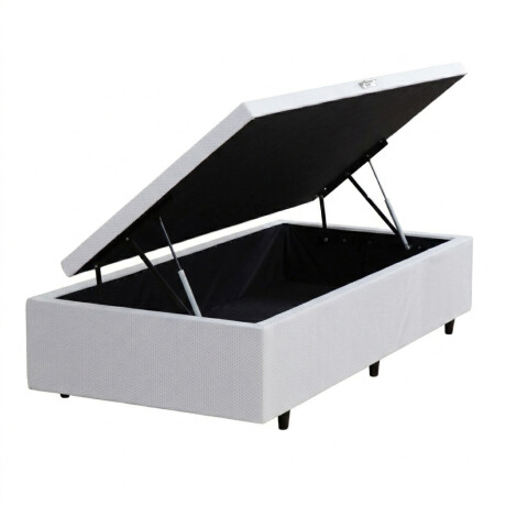BOX BAÙL 1 PLAZAS BASE DE SOMMIER GUARDARROPA CAMA CON APERTURA LATERAL BLANCO