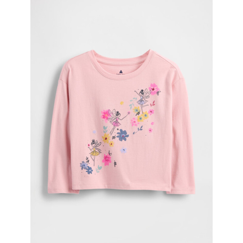 SEPT BF LS GRAPHIC TEE PURE PINK