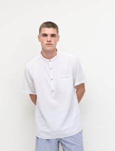 012405 CAMISA HARRINGTON LABEL Blanco