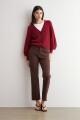 Cardigan escote V bordo