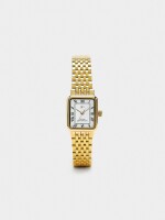 Reloj Cuadrado Con Pulsera De Acero Inoxidable dorado
