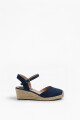 Sandalia plataforma yute azul marino