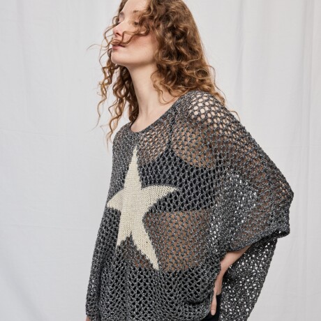 PONCHO STAR Negro