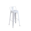 Taburete Tolix en metal con respaldo Blanco