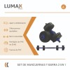 Set 2 Mancuernas Lumax Barra 2 En 1 30 Kg Para Entrenamiento En Casa Ajustable Azul