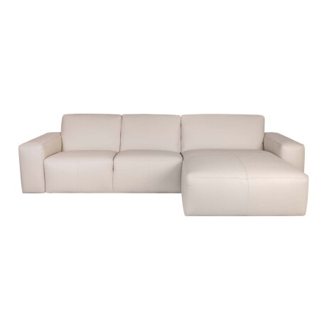 SOFA CON CHAISE MÁS DE 4 CUERPOS CUERO-Y-MADERA NATURAL-BEIGE LOFT ARENA