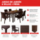 Juego de Jardín 6 Sillas + Mesa MARRON