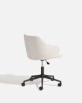 Silla de escritorio Einara chenilla beige y patas de acero negro Silla de escritorio Einara chenilla beige y patas de acero negro
