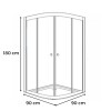 Cabina de ducha curva 90x90x180 cm sin piso Cabina De Ducha Curva 90x90x180 Cm Sin Piso