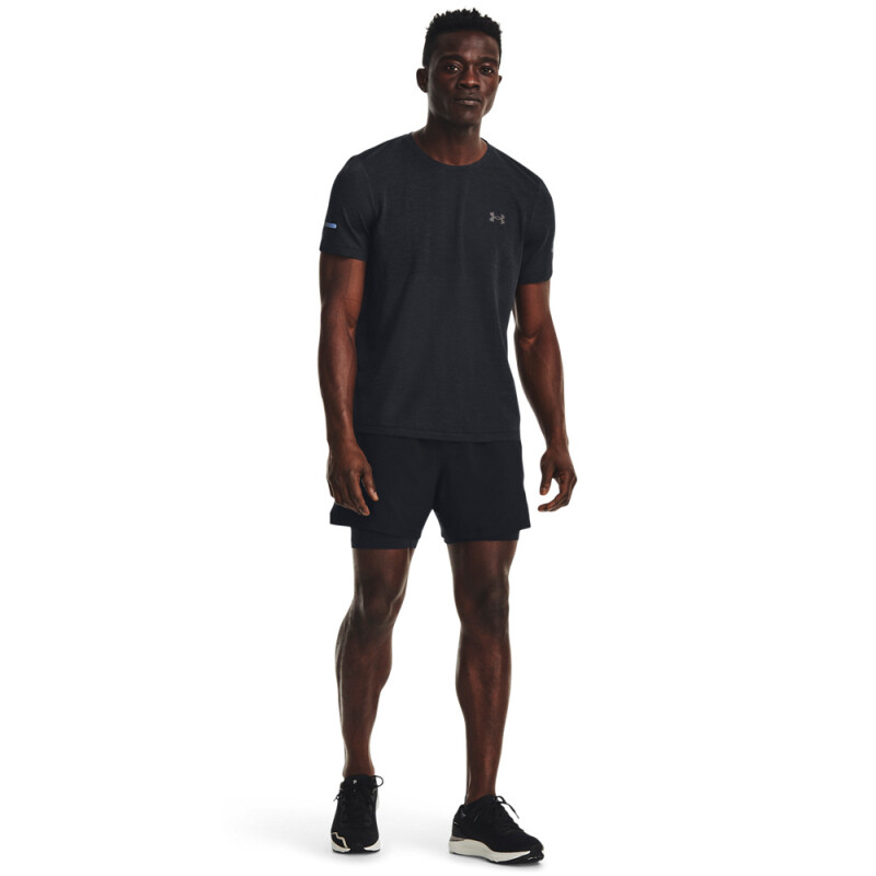 UA SEAMLESS STRIDE SS-GRN BLK-001