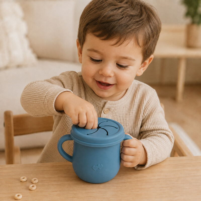 Vaso 2 en 1 - Sorbito y Porta Cereales Azul