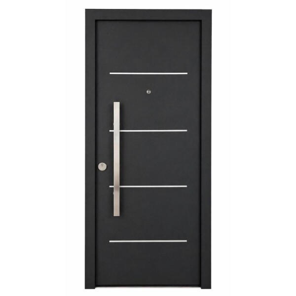 PUERTA BLINDADA CON BARRAL NEGRA 35K - DERECHA PUERTA BLINDADA CON BARRAL NEGRA 35K - DERECHA