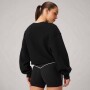Polera Heavy Terry Cropped Pullover Mujer Black