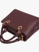 Bolso Tote Con Textura burdeos