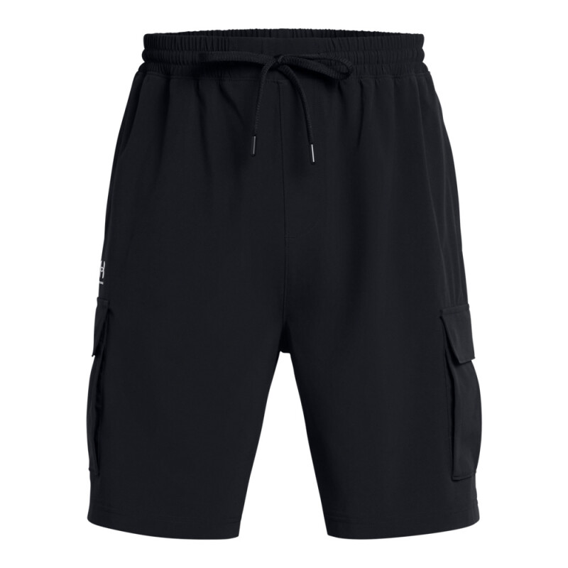 UA Vibe Woven Cargo Short-GRN BLK-001