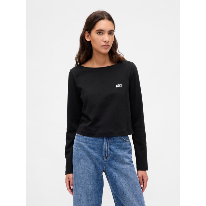 INTL LS CROPPED BOAT TEE TRUE BLACK V2