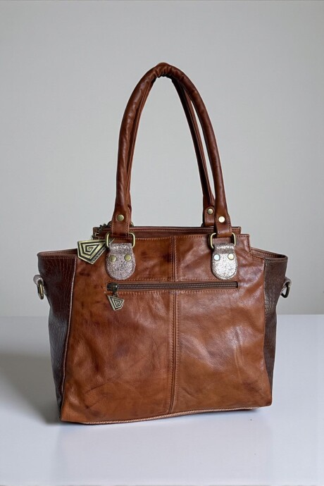 Cartera MILA Combinada Marrón Jaspeado Cartera MILA Combinada Marrón Jaspeado