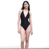 Malla Niza – Traje de baño con breteles cruzados y filtro UV+50 Negro