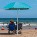 Sombrilla De Playa 145 Cm Con Filtro UV Y Funda Celeste