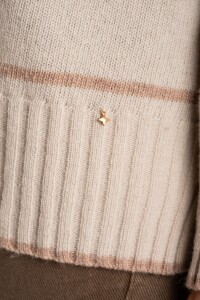Sweater Rayado Lana Beige Melange