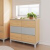 Cómoda 6 Cajones - Madera Maciza Pino/Gris - Square Cómoda 6 Cajones - Madera Maciza Pino/Gris - Square
