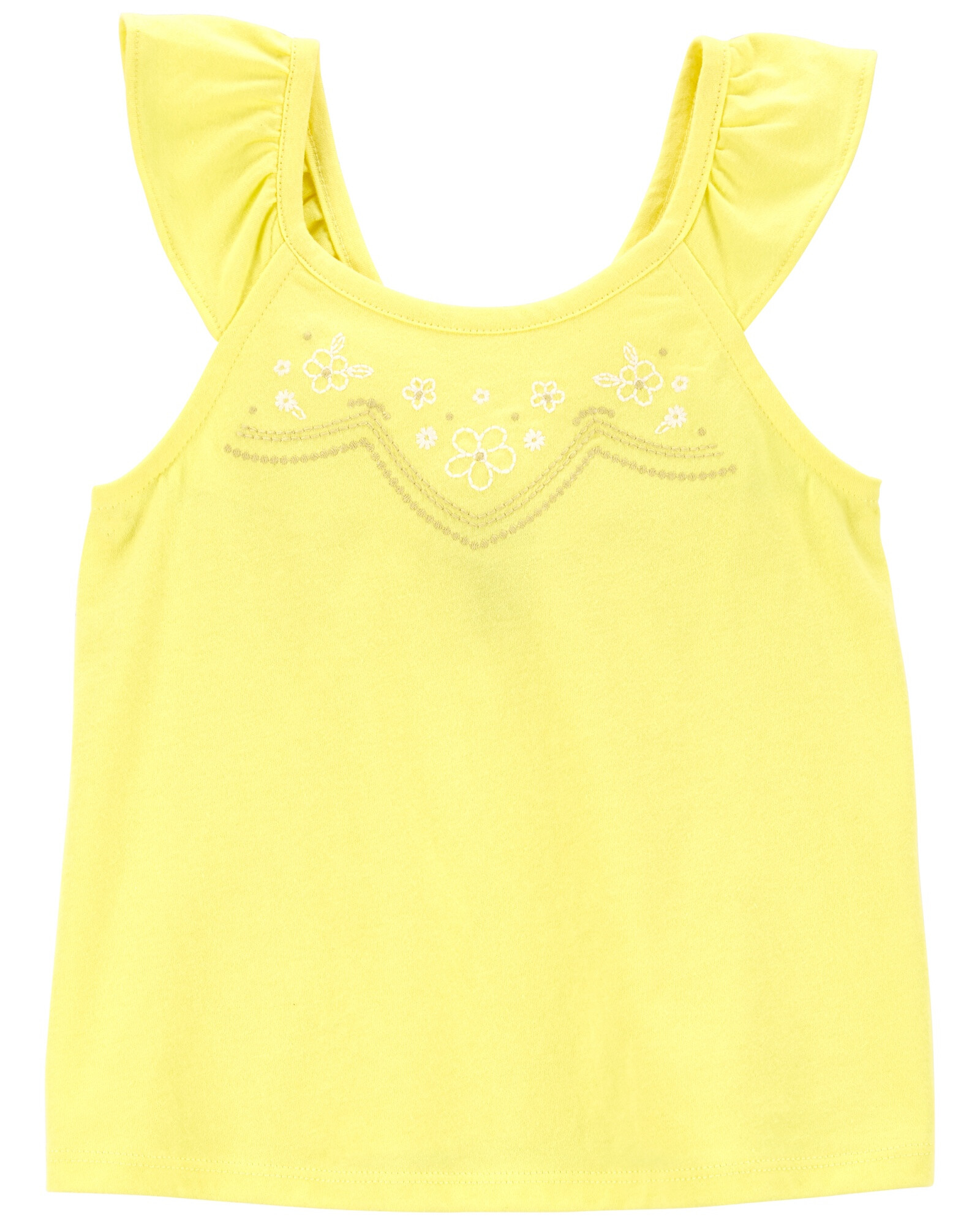 Musculosa bordada con volados Sin color