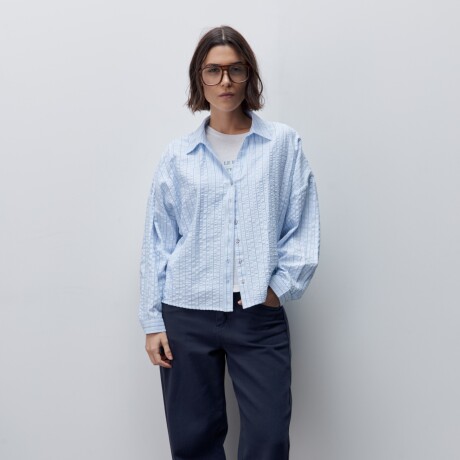 CAMISA PAD Celeste
