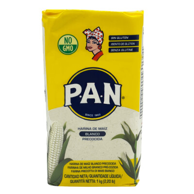 Harina Pan Maíz Blanco sin gluten 1kg. Harina Pan Maiz Blanca S/g 1kg