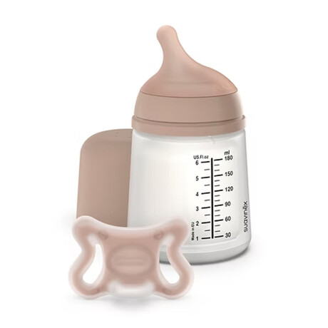 Set Suavinex Zero Zeroᵀᴹ SX PRO 0M Mamadera 180Ml Chupete Nude Medium HTS