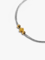 Pulsera Ajustable Bicolor Con Trébol - Acero Inoxidable gris