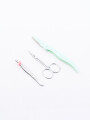 SET 3 PCS TIJERA PINZA Y NAVAJA VERDE AQUA