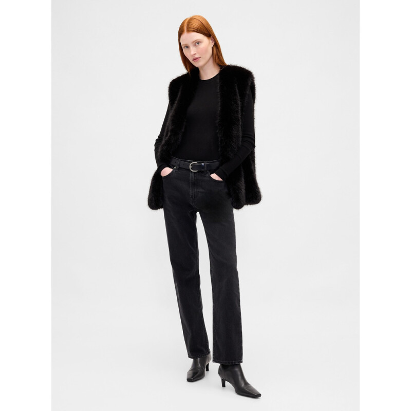 FUR VEST TRUE BLACK V2