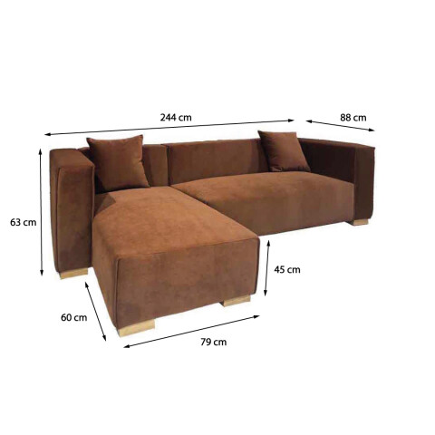 Sofá Nashville Terracota - Chaise izquierdo