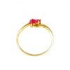 Anillo Petalos-Oro Bajo-Piedra Rubi y zirconias-AN8141 conpiedra