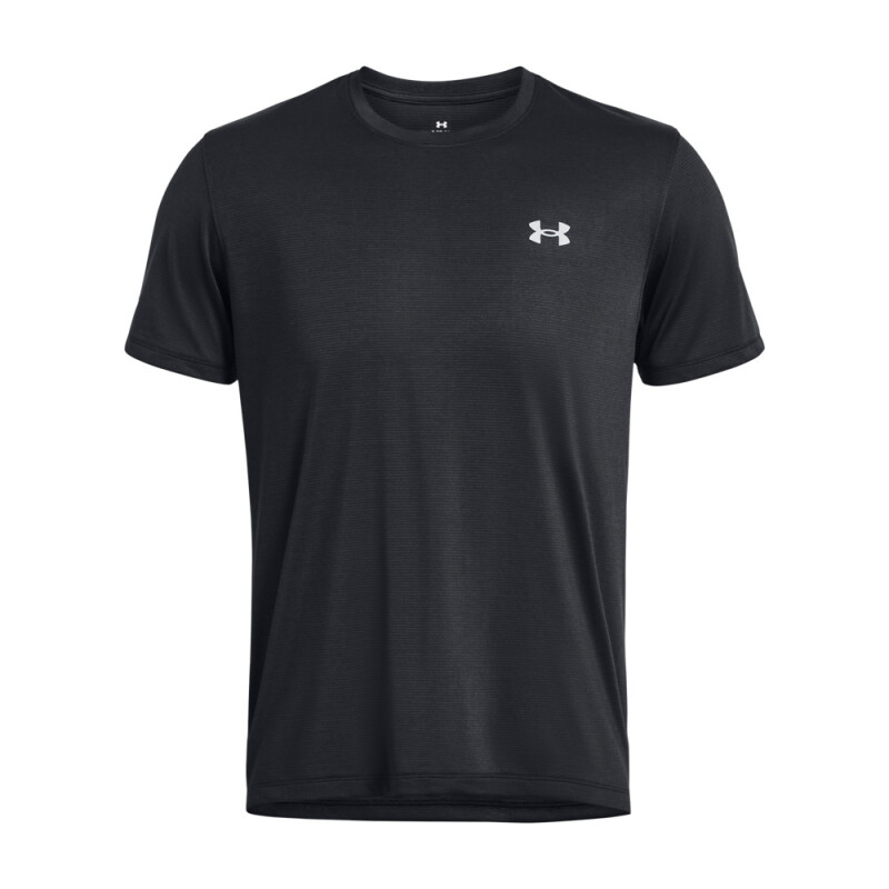 UA LAUNCH SHORTSLEEVE-ORG BLK-001