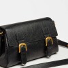 Bandolera Elise en cuero snake bitono Negro