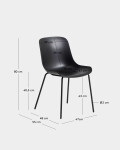 Silla Altea beige y patas de acero con acabado negro