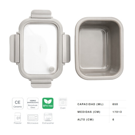 Recipiente Hermetico Ceramica 650 ml Gris Lacor Recipiente Hermetico Ceramica 650 ml Gris Lacor